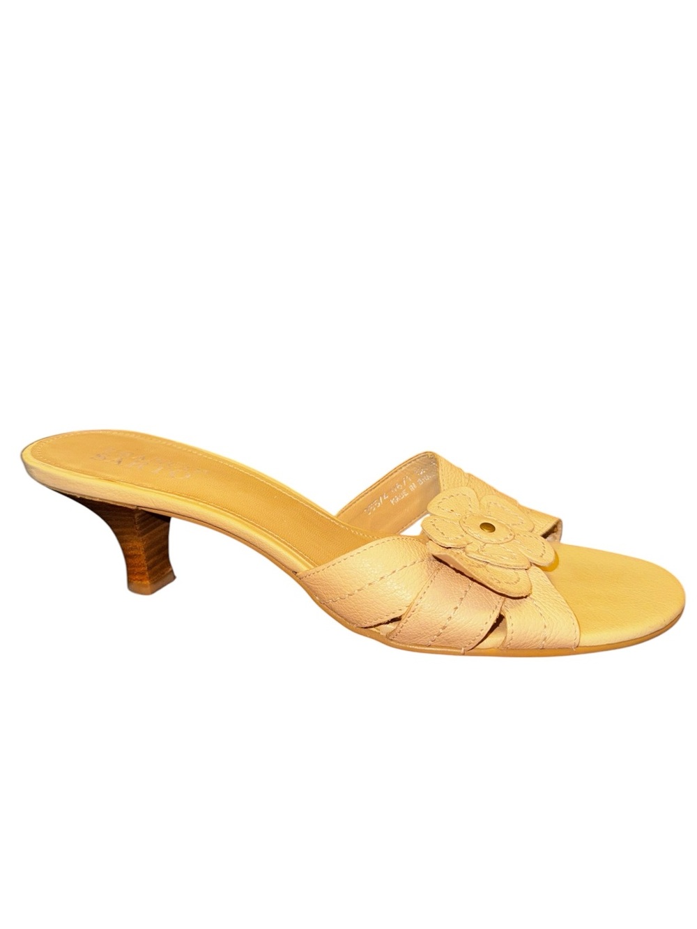 Franco Sarto Women’s Slide Tan Floral Low Heel Sandals Size 9M